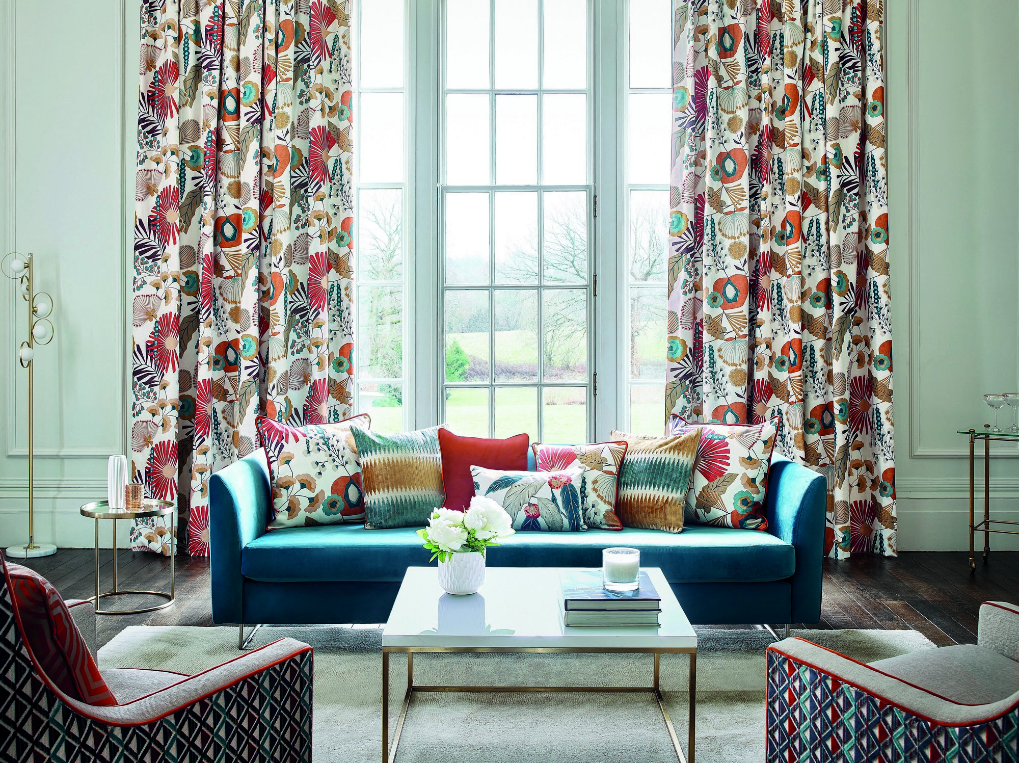 Coppice Saffron/Cobalt by Harlequin - Made to Measure Curtains ...