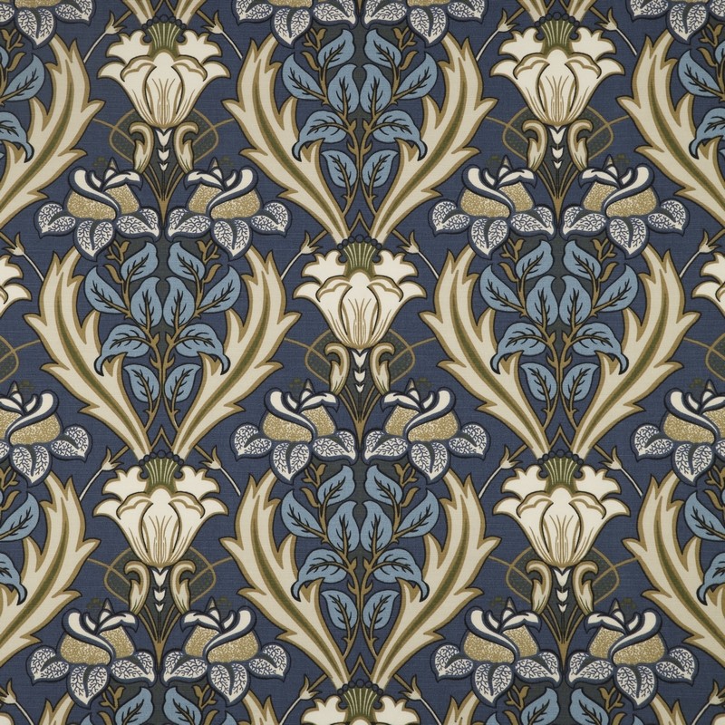 Acanthus Navy by iLiv - Made to Measure Curtains - EAGP/ACANTNAV ...