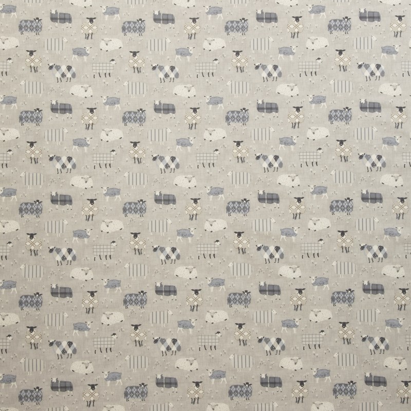 Baa Baa Charcoal Fabric by iLiv