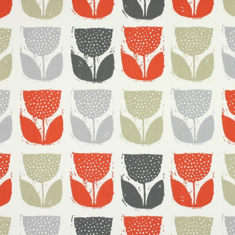 Poppy Pod Amber Fabric by Prestigious Textiles