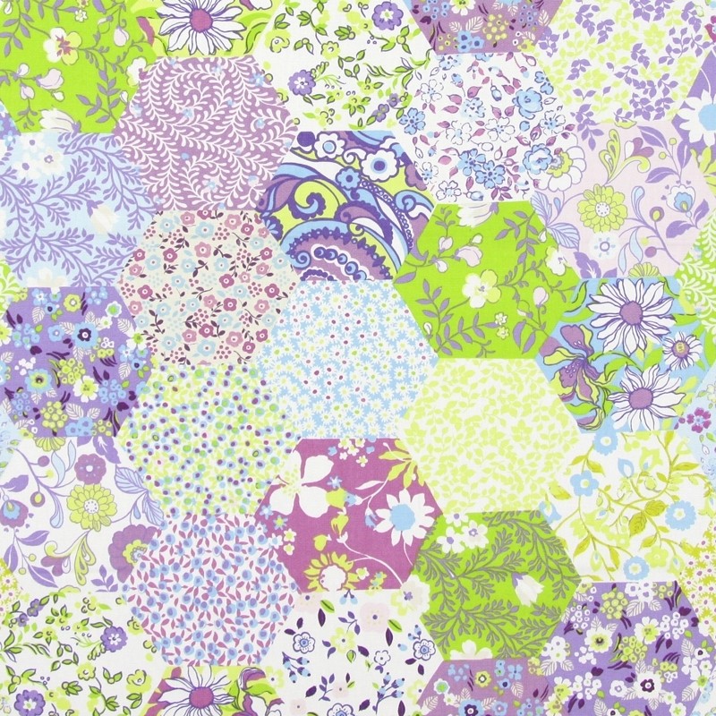 Picnic Patchwork Lavender Fabric by Prestigious Textiles