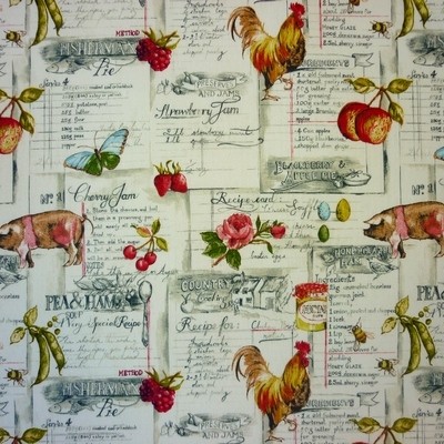 Cook Book Linen Fabric by Prestigious Textiles