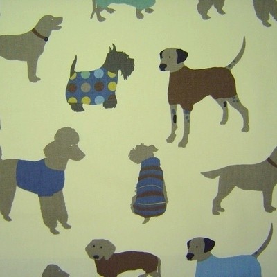 Mans Best Friend Duck Egg Fabric by Prestigious Textiles