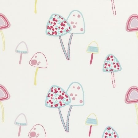 Toadstools Pink Fabric by Clarke & Clarke