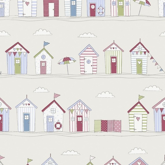 Beach Huts Pink By Fryetts Made To Measure Single Duvet Cover