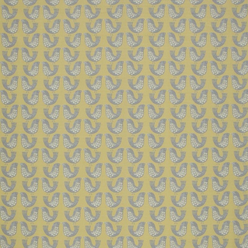 Scandi Birds Mustard Fabric by iLiv