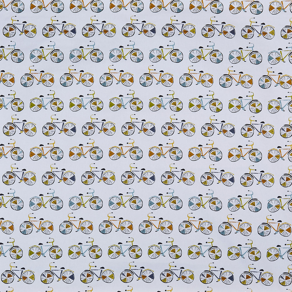 On Your Bike Marmalade Fabric by Prestigious Textiles