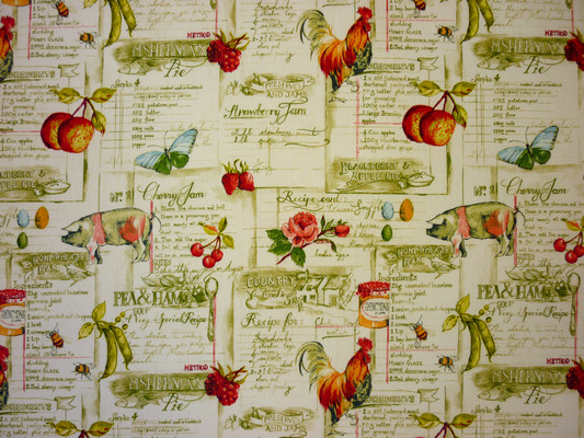 Cookbook Harvest Fabric by Prestigious Textiles