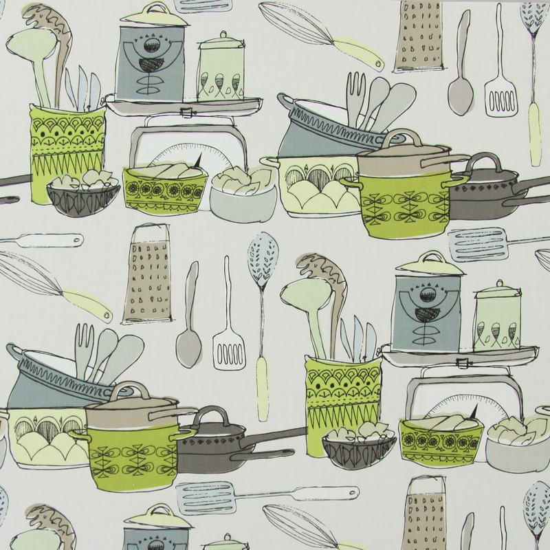 Pots & Pans Courgette Fabric by Prestigious Textiles