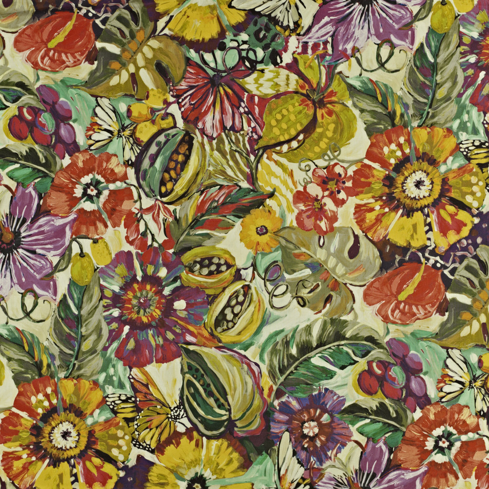 Tropical Garden Passion Fruit Fabric by Prestigious Textiles