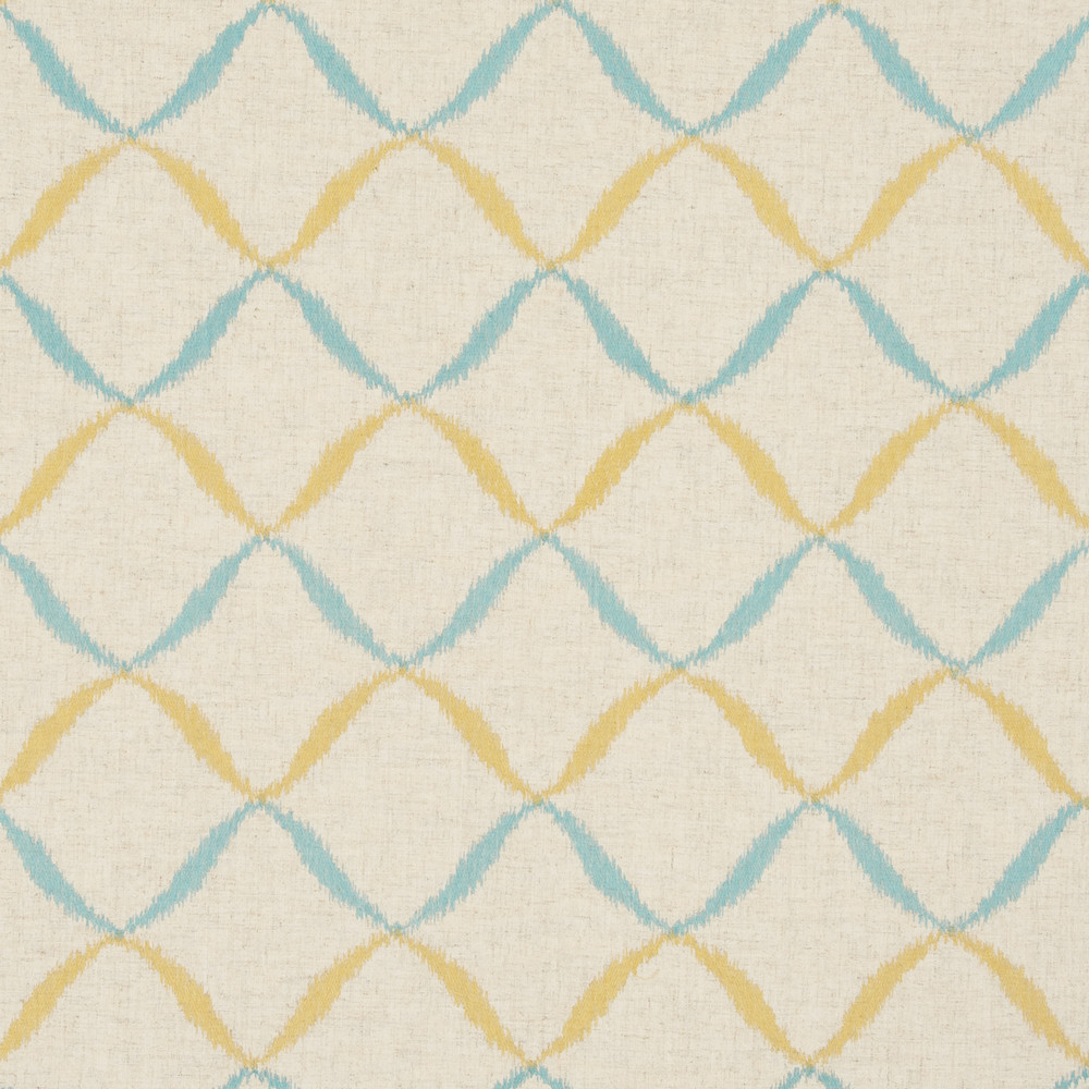 Gina Aqua / Gold Fabric by Clarke & Clarke