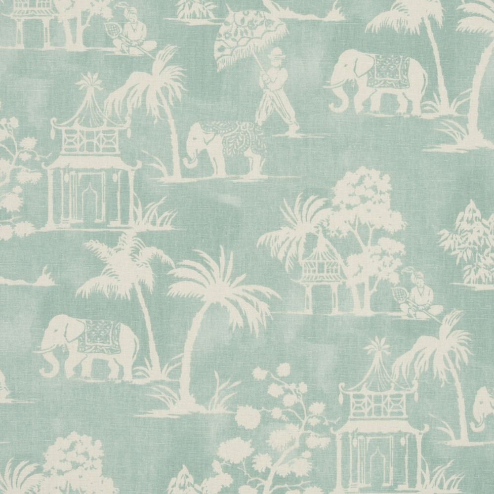 Mandir Aqua Fabric by Clarke & Clarke