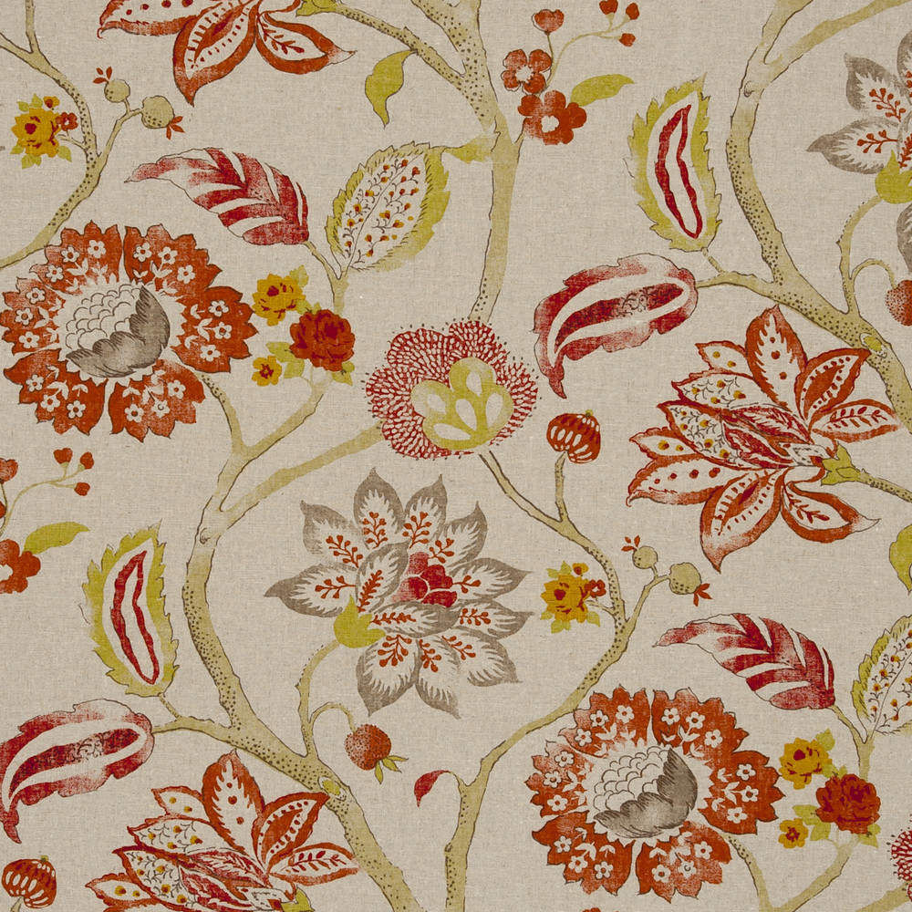 Mariam Cinnabar Fabric by Clarke & Clarke