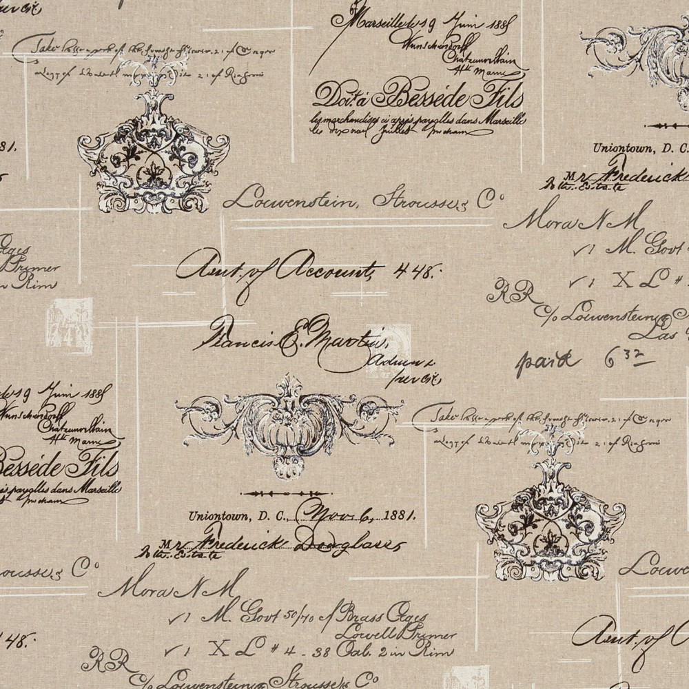 Manuscript Linen Fabric by Clarke & Clarke