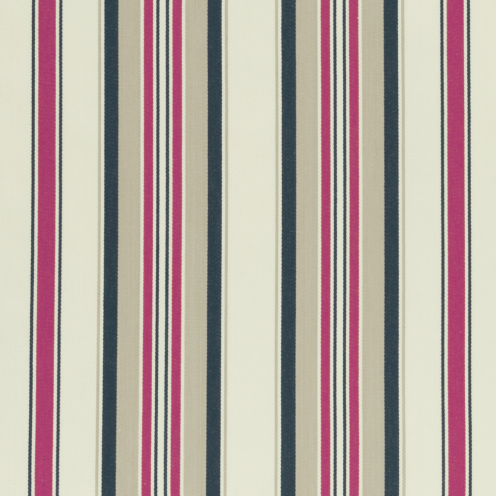 Pampelonne Indigo / Cerise Fabric by Clarke & Clarke