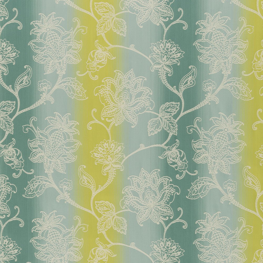 Raphael Aqua / Citron Fabric by Clarke & Clarke