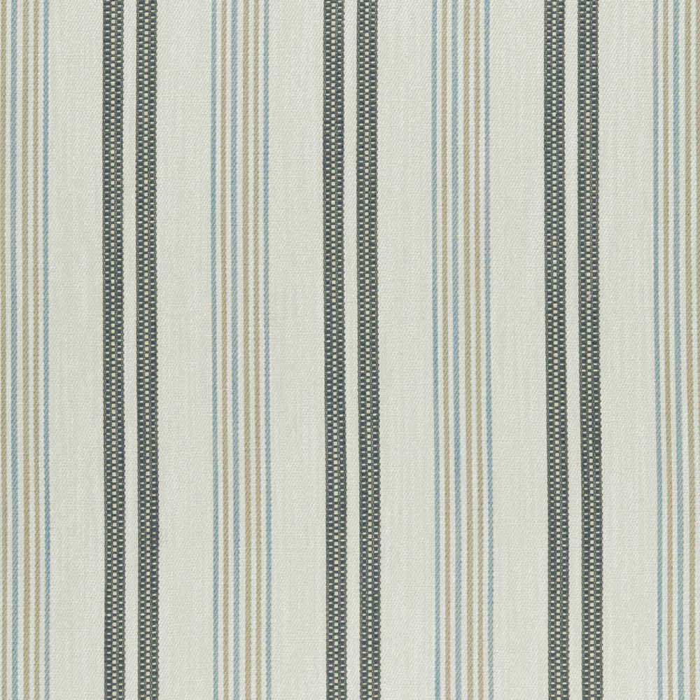 Grenada Charcoal / Sky Fabric by Clarke & Clarke