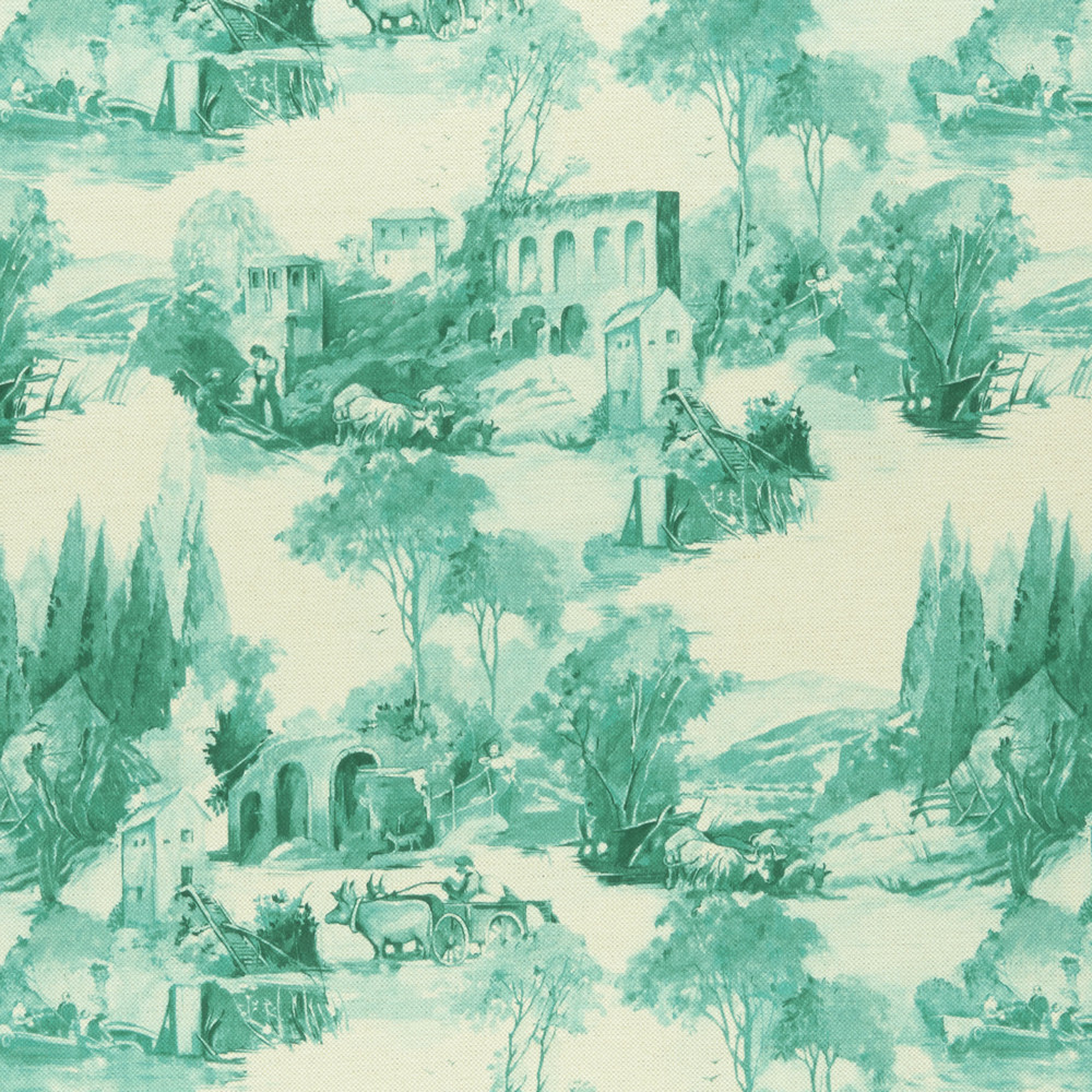 Anastacia Teal Fabric by Clarke & Clarke