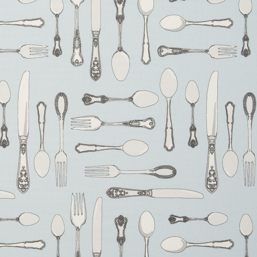 Cutlery Duckegg Fabric by Studio G