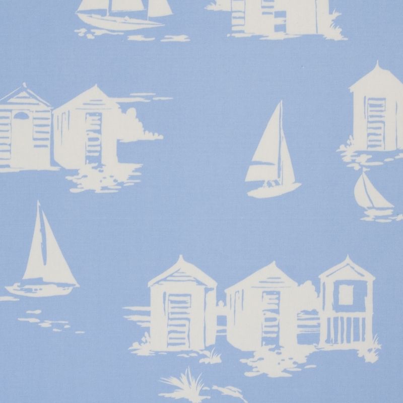 Beach Huts Blue Fabric by Studio G