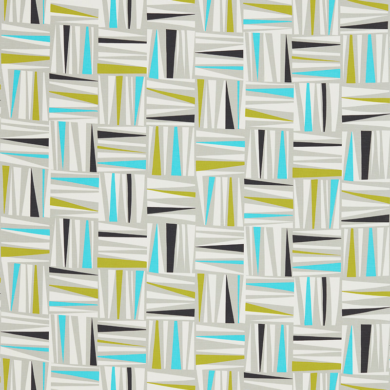 Plexus Kiwi / Marine / Dove Fabric by Scion