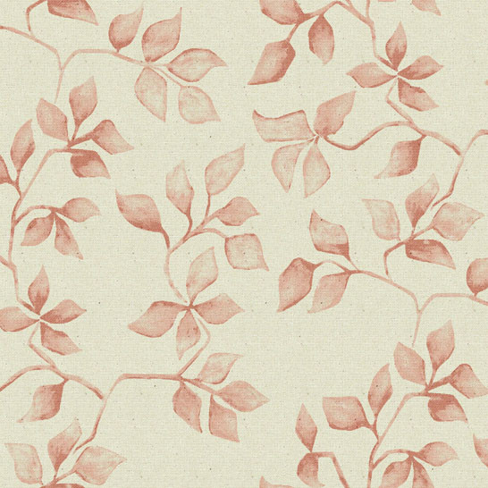 Ivy Coral Fabric by Art Of The Loom