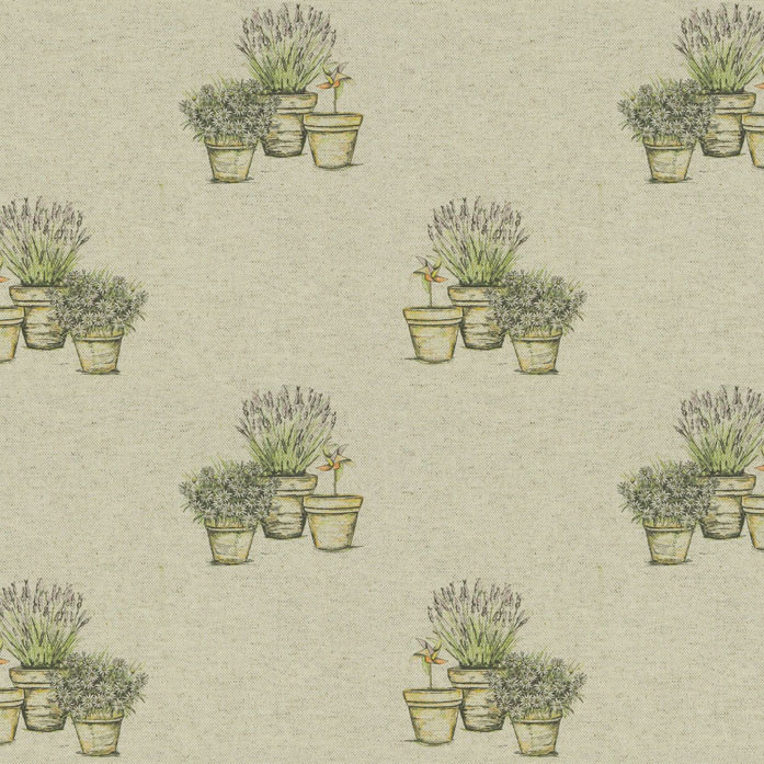 Plant Pots Linen Fabric by Art Of The Loom