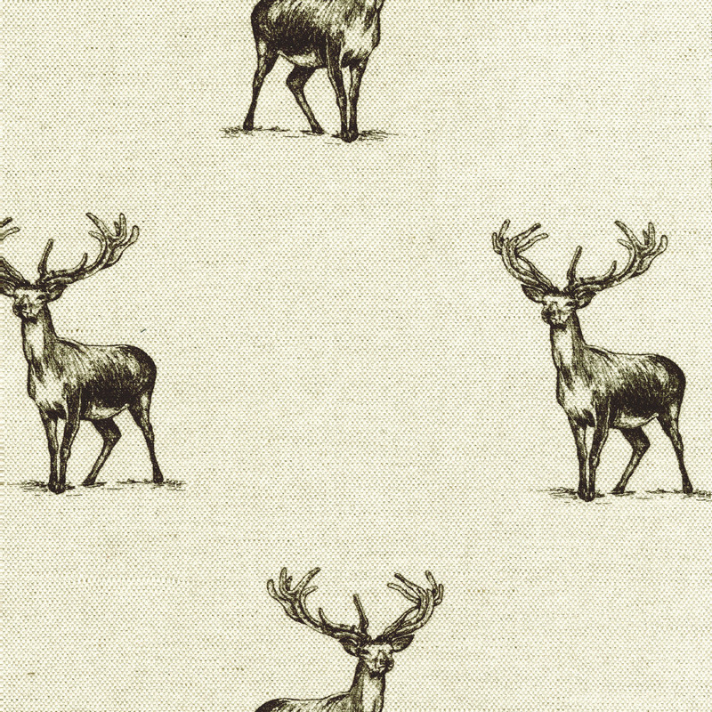 Stewart Stag Natural Fabric by Art Of The Loom