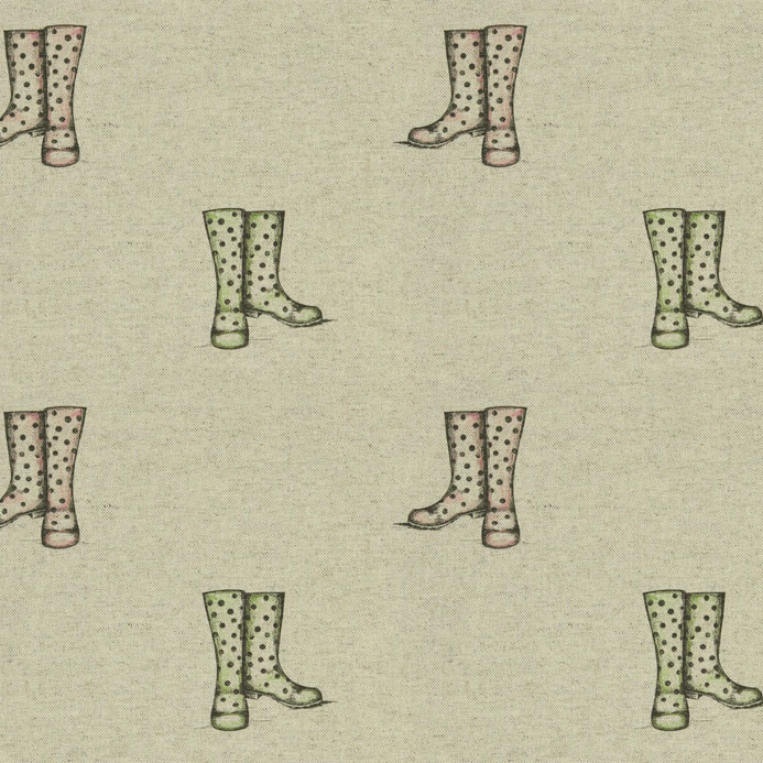 Wellington Boots Linen Fabric by Art Of The Loom