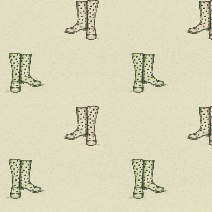 Wellington Boots Natural Fabric by Art Of The Loom