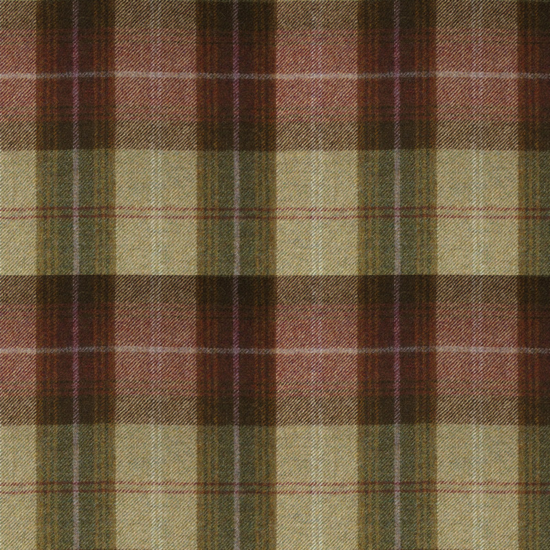 Wool Plaid Autumn Berry Fabric by Art Of The Loom