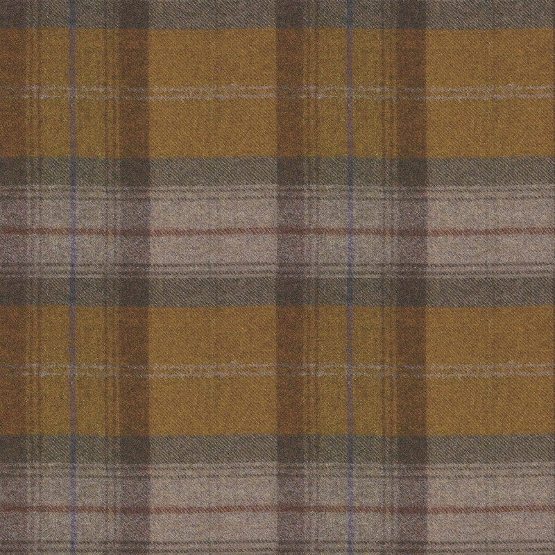 Wool Plaid Autumn Gold Fabric by Art Of The Loom