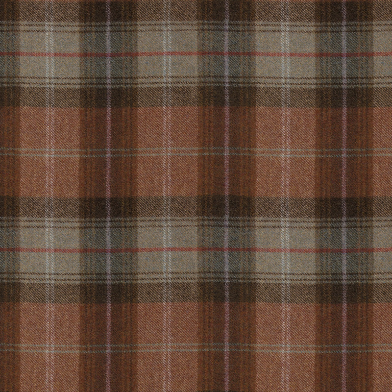 Wool Plaid Chestnut Tree Fabric by Art Of The Loom