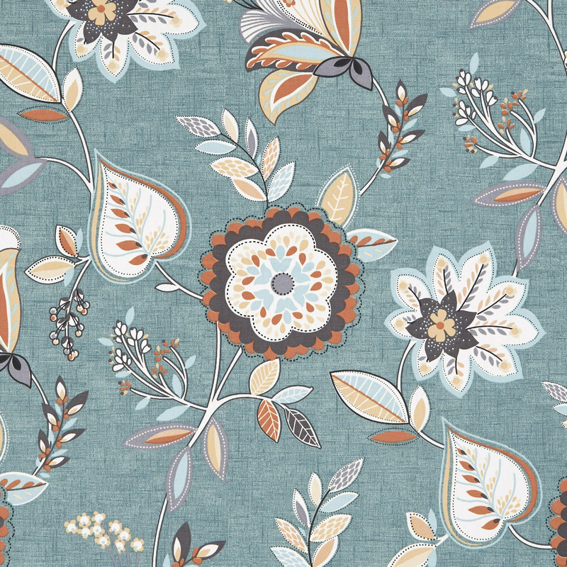 Octavia Teal/Spice Fabric by Studio G