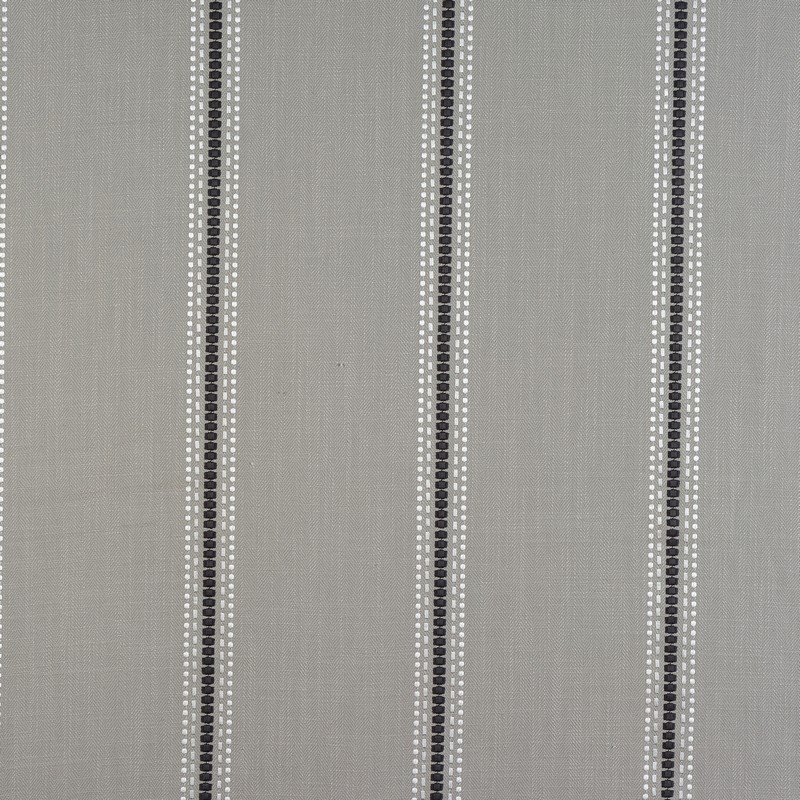 Bromley Stripe Silver Fabric by Fryetts