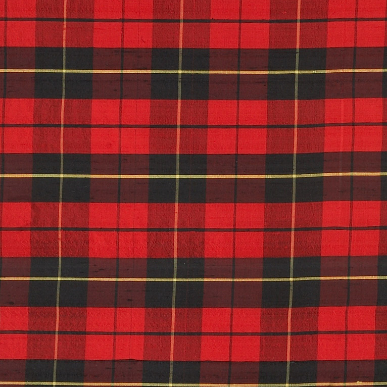 Tartan Silk Old Wallace Fabric by James Hare Britannia Rose