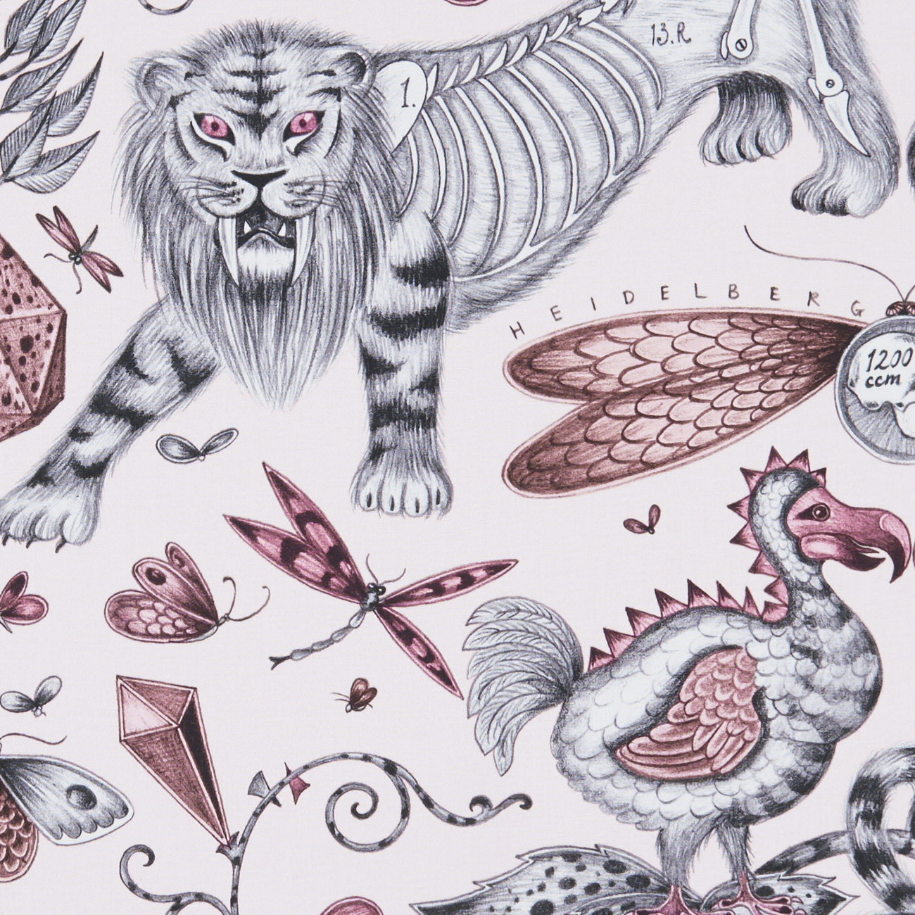 Extinct Pink Fabric by Clarke & Clarke