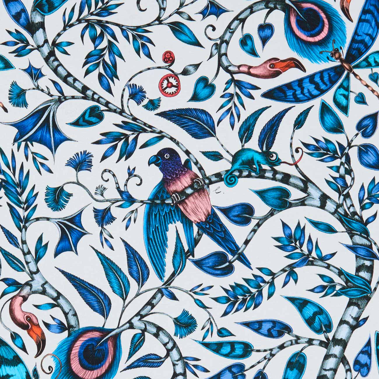 Rousseau Blue Fabric by Clarke & Clarke