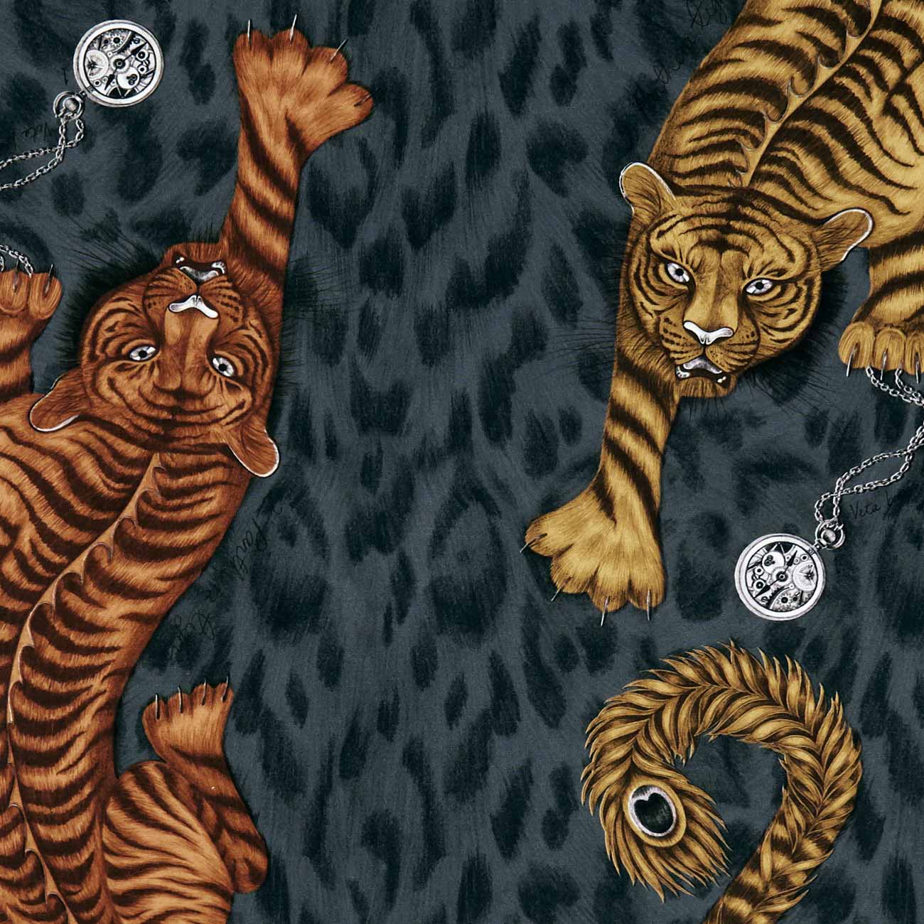 Tigris Flame Fabric by Clarke & Clarke