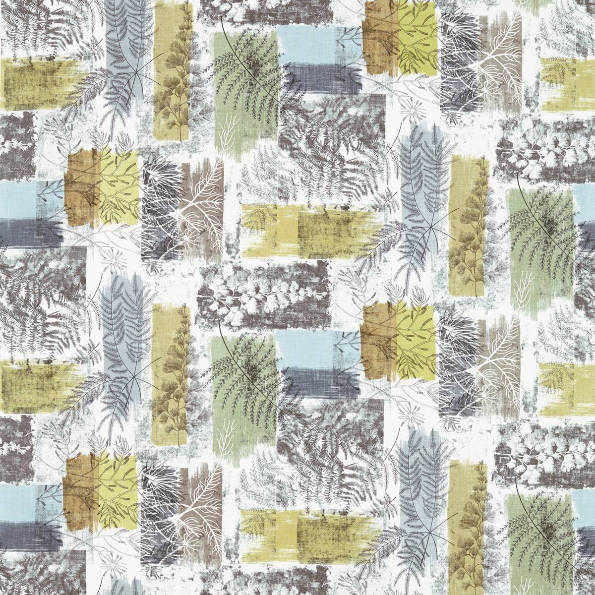 Caldesia Graphite/Mustard Fabric by Harlequin