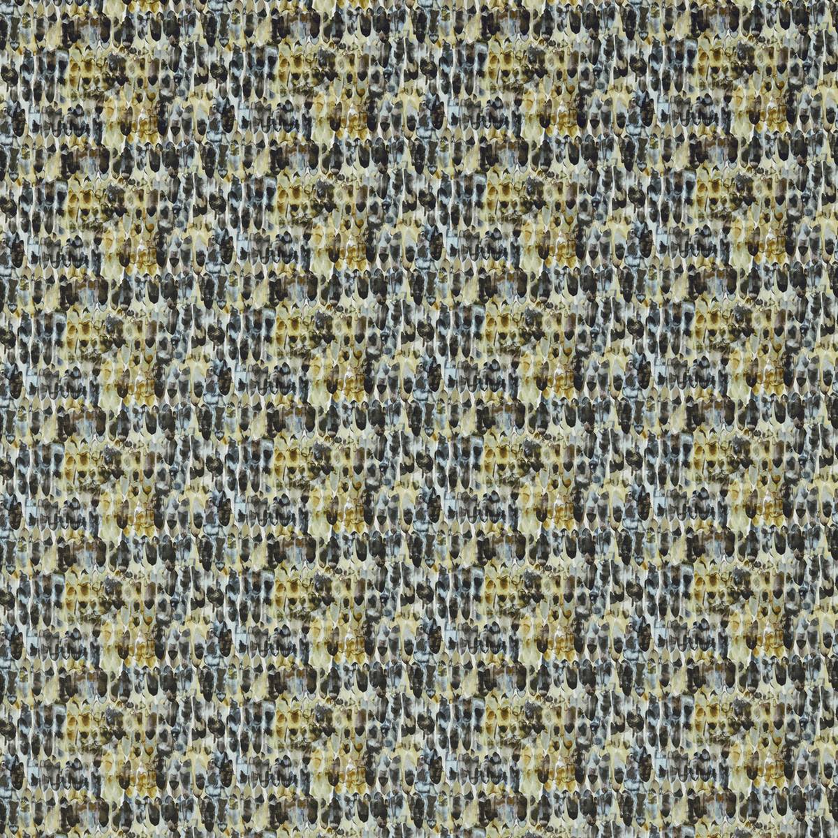 Kelambu Graphite/Mustard Fabric by Harlequin