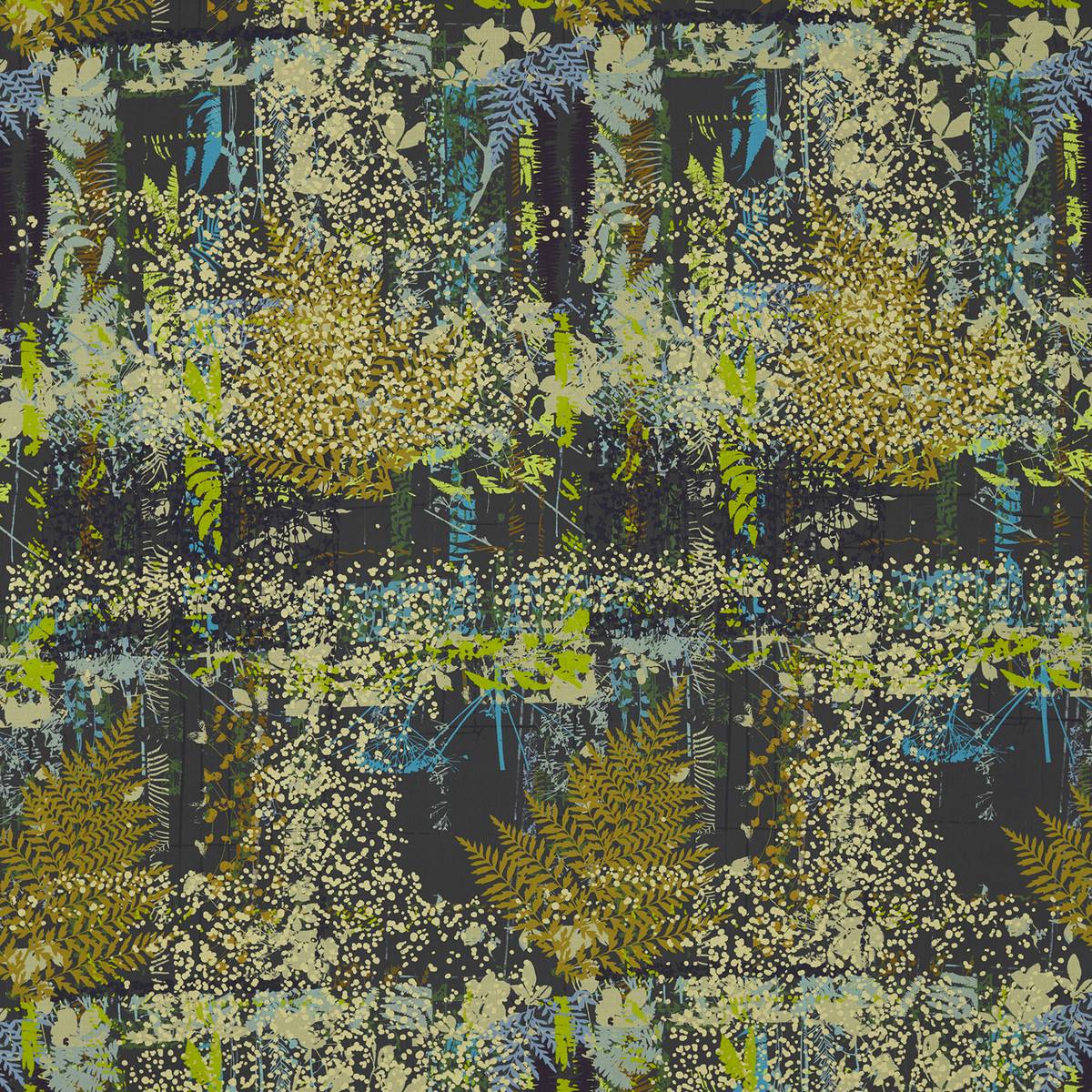 Kismet Sepia/Citrus/Ocean Fabric by Harlequin