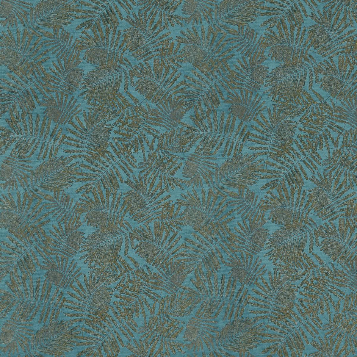 Espinillo Velvet Teal/Brass Fabric by Harlequin