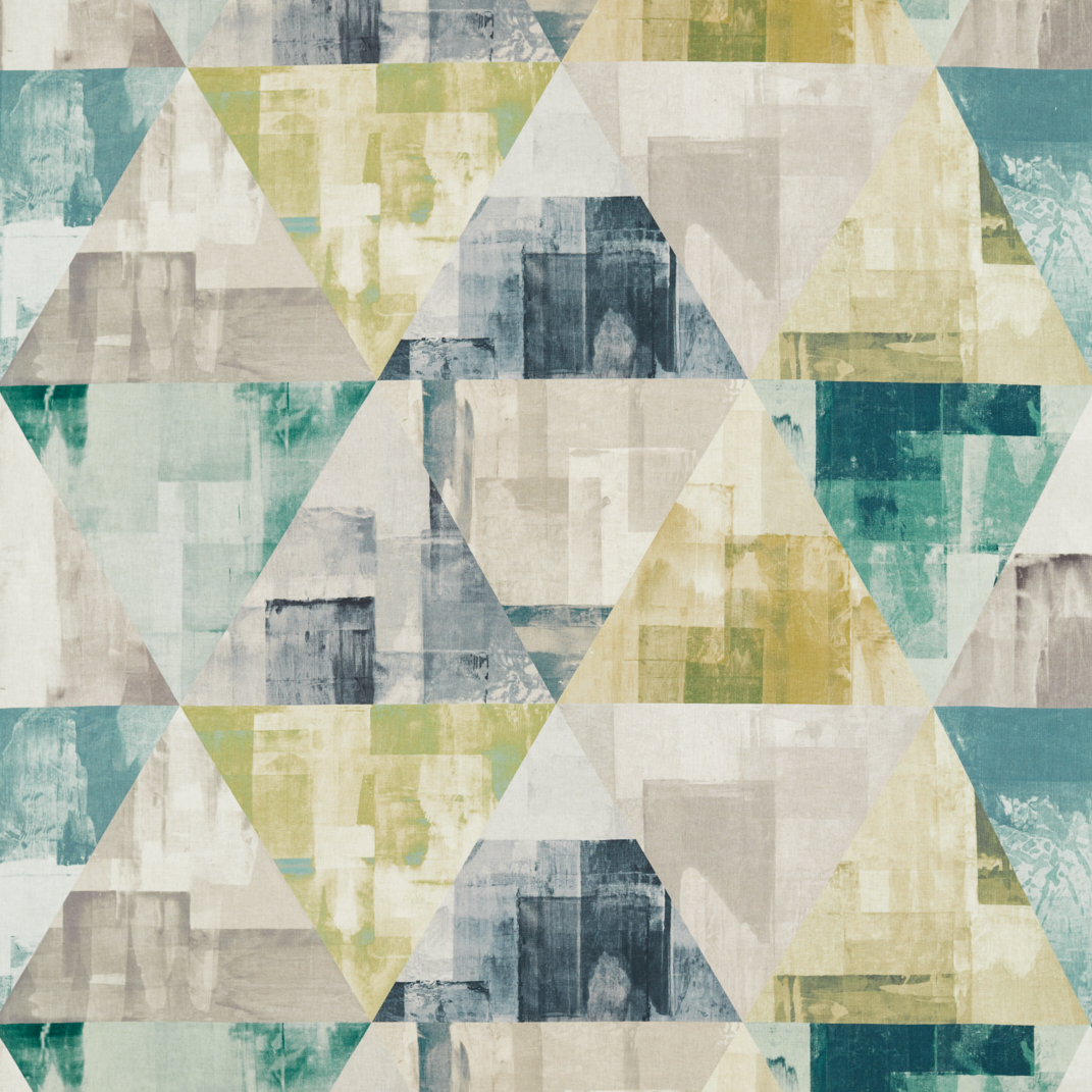 Geodesic Emerald/Linden/Topaz Fabric by Harlequin