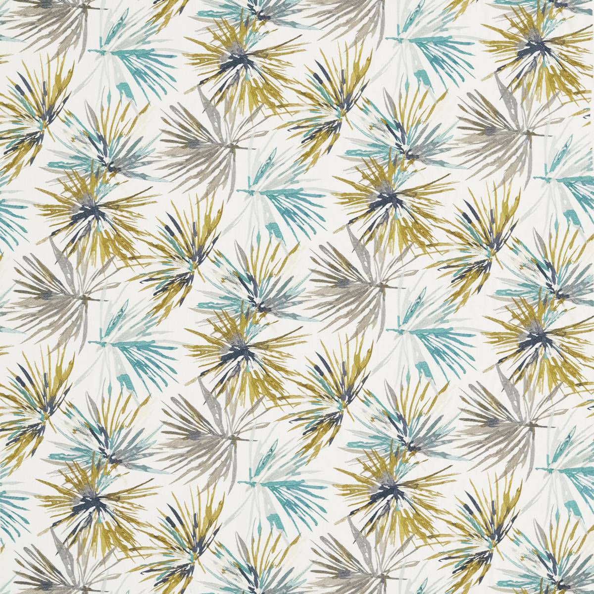 Aucuba Teal/Zest Fabric by Harlequin