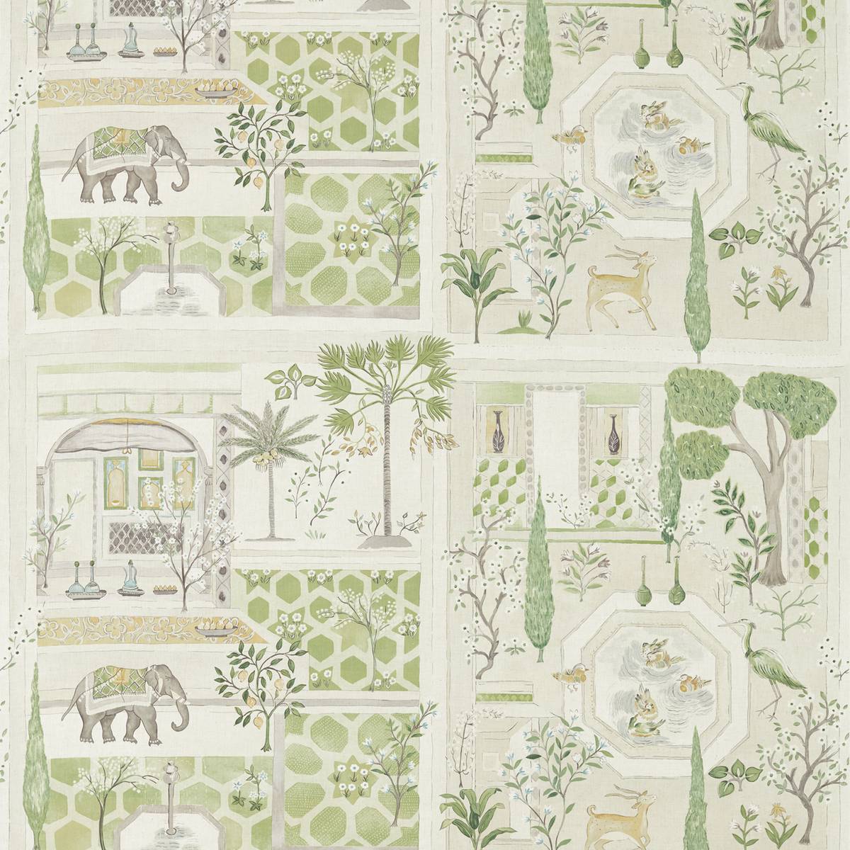 Sultans Garden Garden Green Fabric by Sanderson