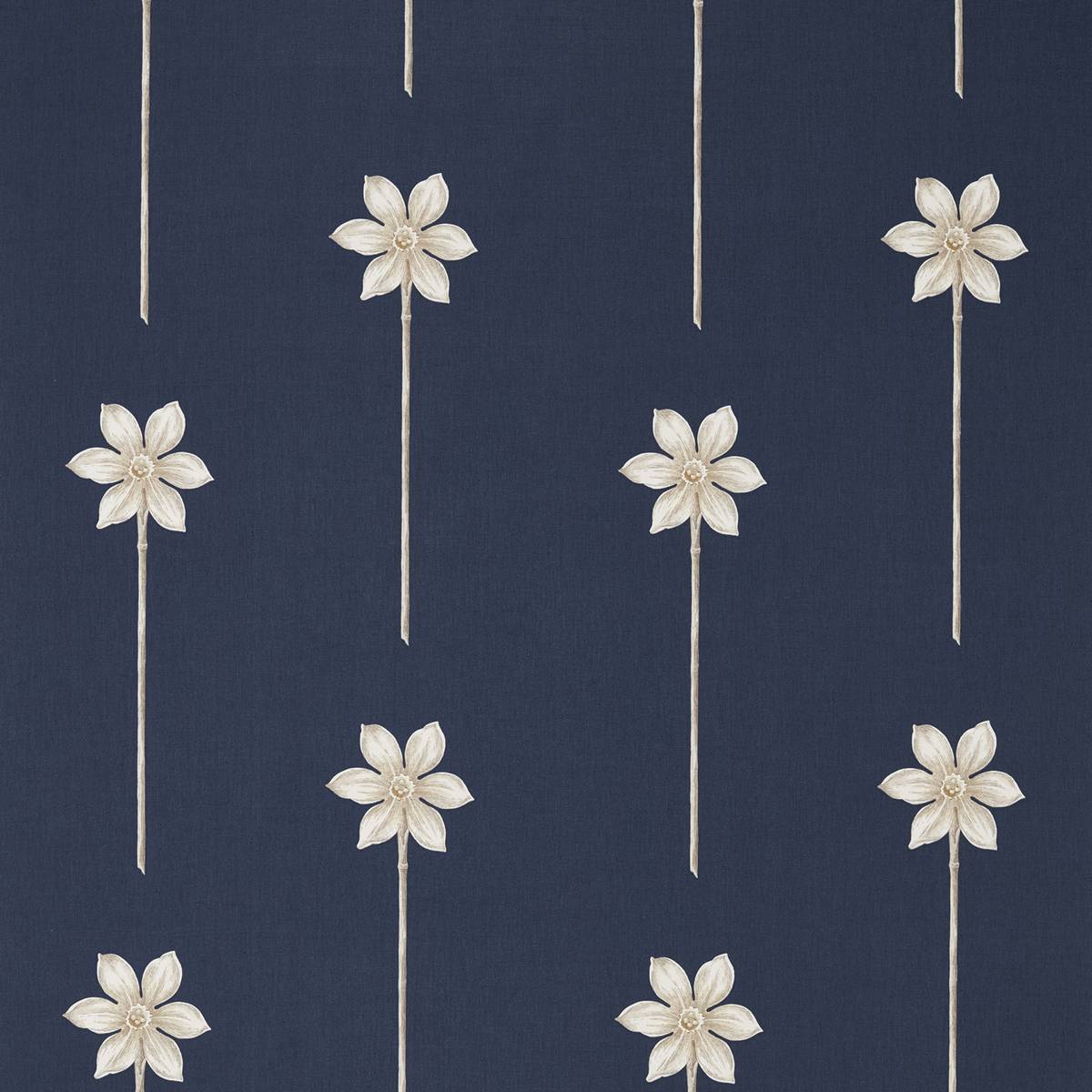 Thalia Indigo/Natural Fabric by Sanderson