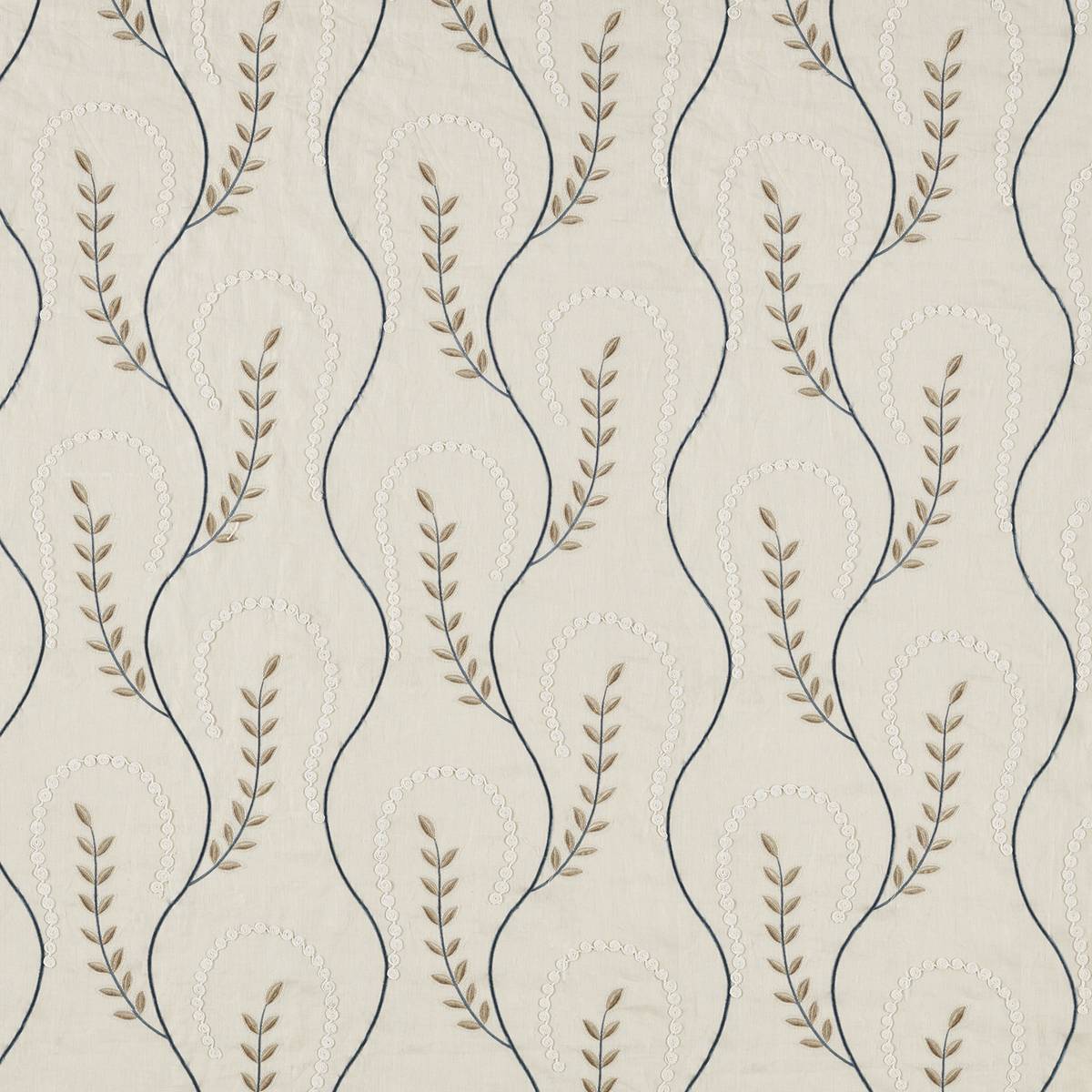 Chamomile Trail Indigo Fabric by Sanderson