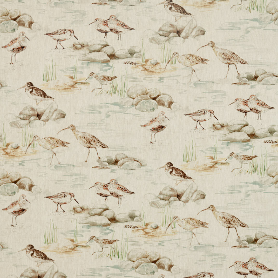 Estuary Birds Linen Eggshell/Nest Fabric by Sanderson