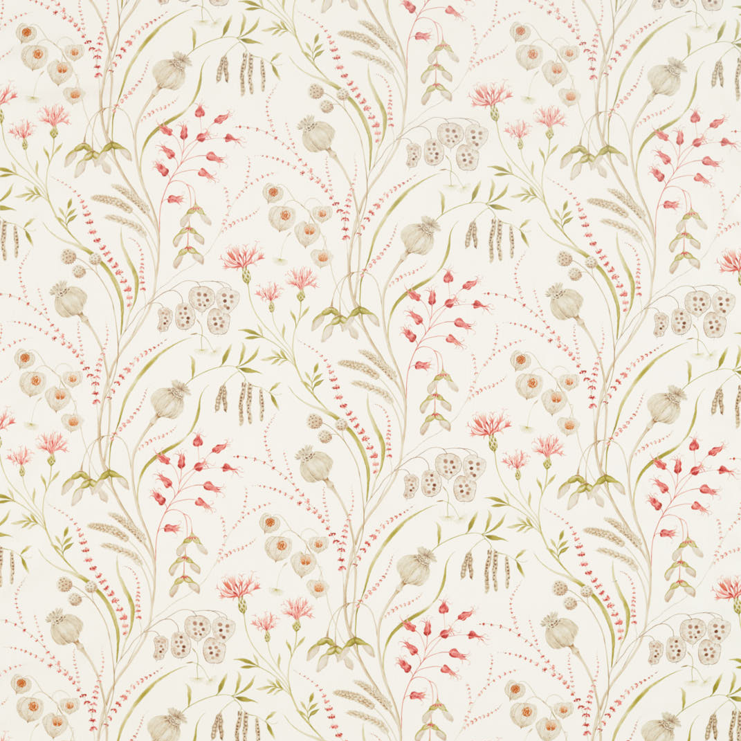 Summer Harvest Claret/Olive Fabric by Sanderson